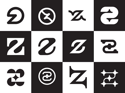 Z Logo Exploration | Modern and Minimalist Concepts black and white logo geometric logo innovative logo concepts letter z icon logo exploration minimalist logo z branding icon z exploration z lettermark z logo z logo mark z mark z symbol z symbols