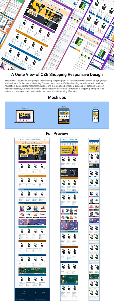OZE shopping Responsive Design mockups responsive design typography ui ux design