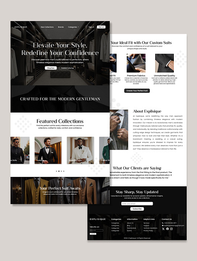 Men's Suit Store | Landing Page Design branding fashion landingpage menclothing shopping suit ui uiux webdesign website