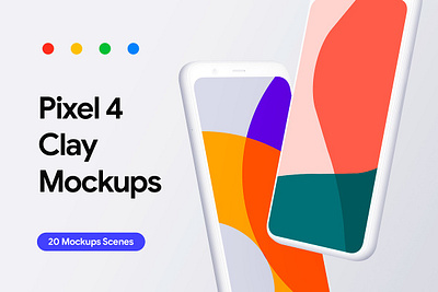 Pixel 4 & 4 XL - 20 Clay Mockups bundle clay mockups device google google pixel google pixel 4 mockup new pixel pixel 4 pixel 4 clay premium psd scenes screen smart object smartphone