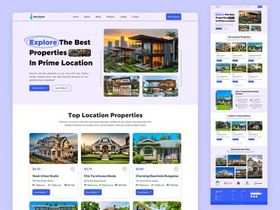 Real Estate Business Website Homepage app fresh ui design hero banner design homepage homepage ui landing page landing page ui minimal ui real estate real estate homepage ui design ui ux unique ui ux design website card design website design