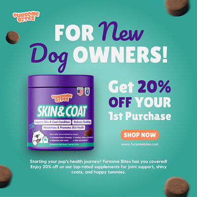 FurSome Bites - Social Media Graphic advertisement dog food dog supplements graphic design social media design social media graphic