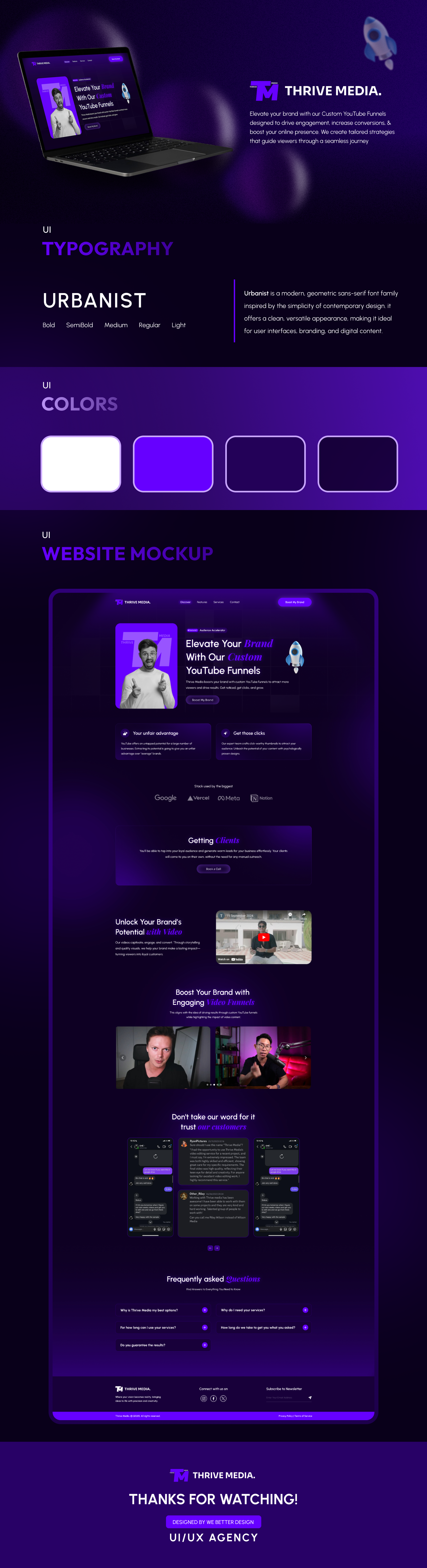 Thrive Media | Landing Page Redesign branding graphic design landing page logo ui ux design