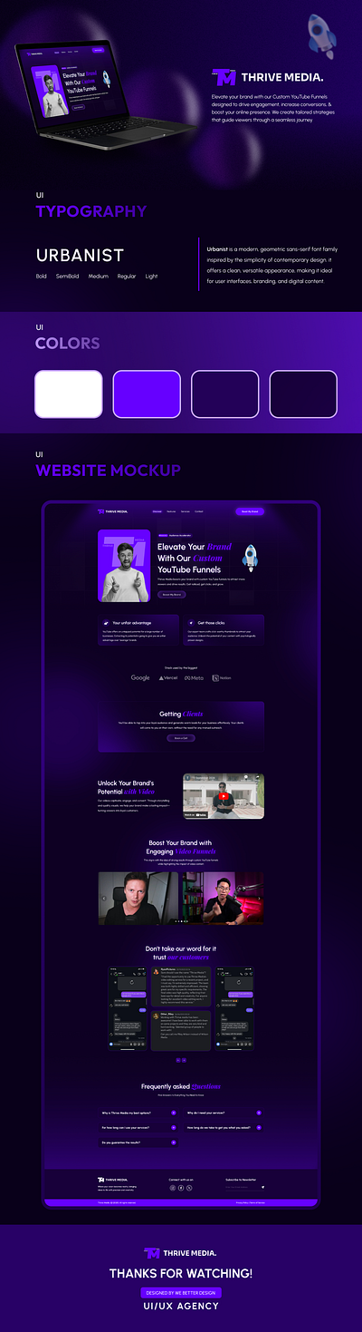 Thrive Media | Landing Page Redesign branding graphic design landing page logo ui ux design