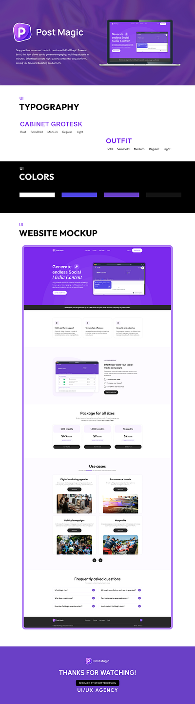 Post Magic AI | Landing Page Revamp branding figma graphic design hero section landing page ui ux web design