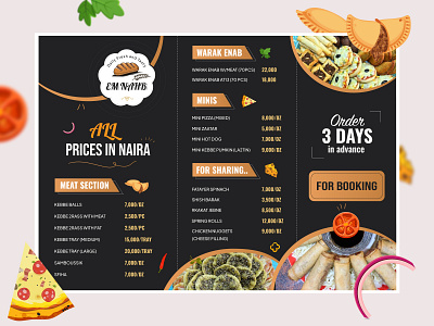 Restaurant Menu Card branding graphic design illustration motion graphics typography