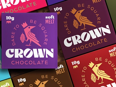 Crown Chocolate Packaging Design box design chocolate chocolate box colorful crow crown packaging simple square