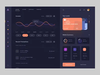 FinVerse - Finance Dashboard App UI Dark Layout accounts admin panel banking dashboard dashboard design dashboard ui design finance homepage management tools product design saas dashboard statistics ui concept ui design web web desing web page