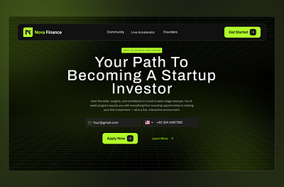 💵 Startup Investing Learning Programe branding dark theme design design finance landing page finance website landing page design logo product landing page design ui ui ux ux ui design website design website landing page design websitedesign