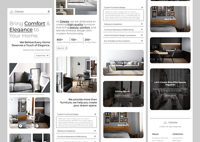 Celeste - Furniture E-Commerce Responsive Website aesthetic app architecture branding celeste clean creative ecommerce furniture graphic design grey landing page logo minimalism online shop responsive ui ux web design website