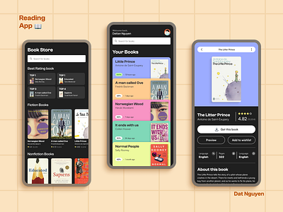 Reading App app branding design ui ux