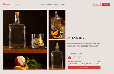 Landing Page and Product Cart for Non-Alcoholic Drinks design figma graphic design interface landing page product product cart ui user ux