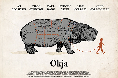 Okja, alternative poster graphic design photoshop