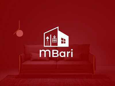 "M Bari" Iconic Logo brand branding building business decoration design furniture graphic design home decor home logo icon illustration interior logo m letter minimal shape logo simple vector wood