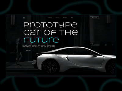 Car of the future // Website banner branding design digital graphic design landing page logo pith deck presentation ui ux web design website