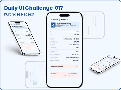 Challenge #017 - Purchase Receipt | Daily UI appdesign cleanui creativeui dailyui designchallenge dribbbledesign minimaldesign mobiledesign parkingreceipt receiptdesign transactionui uidesign uielements uiinspiration uiux userexperience userinterface uxdesign uxinspiration webdesign