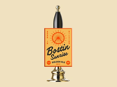 Bostin Sunrise Golden Ale Pump Clip & Packaging badge beer beer branding bilston branding design golden ale history identity illustration logo logo design packaging typography west midlands wolverhampton