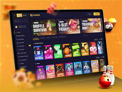 Casino Website (Home Page) casino casino gambling casino interface casino ui ux casino website casino website design game gaming website website design