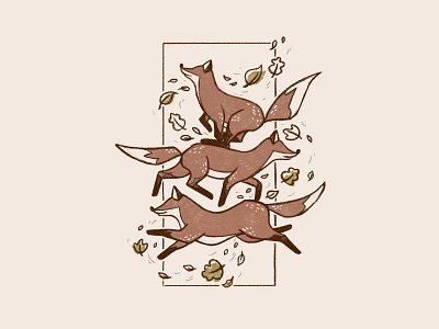 Mocha foxes brown drawing fox foxes green illustration leaves mocha mocha mousse mousse nature pantone pantone of the year pencil procreate texture