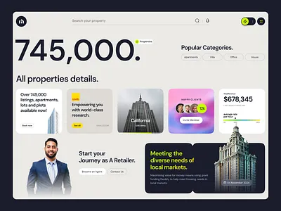Real Estate Concept construction creative design landing page real estate real estate concept real estate landing page ui ux web