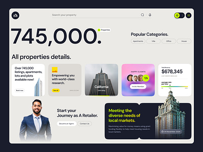 Real Estate Concept creative design landing page real estate real estate concept real estate landing page ui ux web