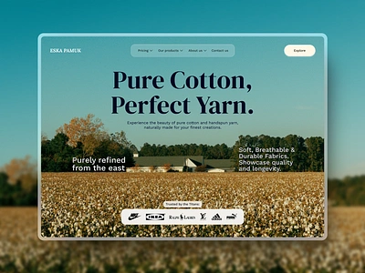 Hero section – Cotton and Yarn cotton design faashion factory hero section product design ui website yarn