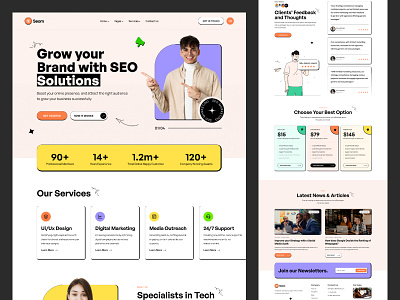 Seom - SEO Agency agency branding design graphic design landing page search engine optimization seo template ui user interface design web