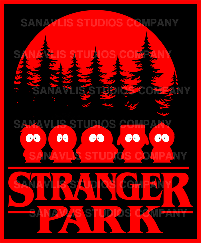 Stranger Park Cartoon Art geek mashup south park stranger things tv