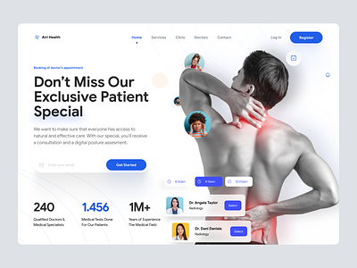 I - Doctors Clinic Website UI admin panel dashboard dashboard design dashboard ui design doctor homepage medical patient product design ui concept ui design web web design web page