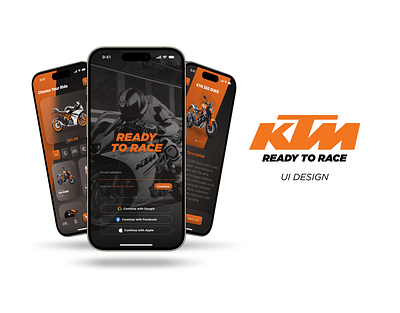 KTM Bike App UI Design bike branding design figma graphic design illustration logo photoshop render ui uiux ux vector