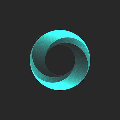 Turquoise ring shape 3d logo branding circle logo circular dynamic loop emblem impossible object logo design loop logo noise texture ring logo round symbol swirl shape textured circle turquoise gradient vector