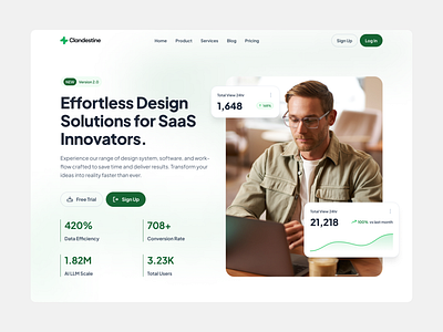 SaaS Landing Page - UI Exploration design minimalist product design project saas ui ux web design website