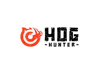 Hog Hunter Logo aim animal branding bullseye business design gun hog hunter hunting logo logo design logos mark pig sport target travel vector wildboar