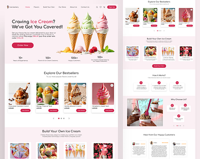 Ice Cream Landing Page design figma icecream icecream landing page icecreamlovers landing page minimal ui uidesign uiux web design