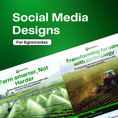 Social media designs for Egrotronixs agriculture agrotechbrands branding graphic design motion graphics social media designs