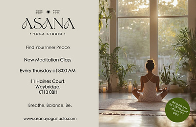 Client project - Yoga flyer design graphic design indesign meditation yoga yoga flyer