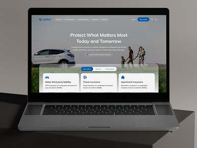 INPRO - Insurance Company Landing Page design insurance landing page money typography ui ui ux design ux web design