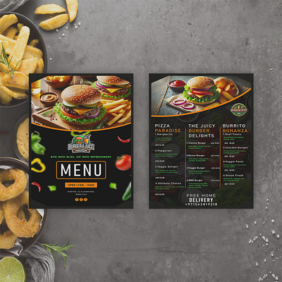 Burger & Juice Haven Restaurant Menu Design design graphic design menu menu design restaurant design restaurant menu design