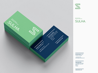 Sulha ID business card card center dispute green identity letterhead logo monogram monoline muslim print resolution solution stationery