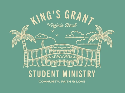 Surf-Inspired Student Ministry Merch beach church coastal illustration merchandise ministry palm tree procreate student surf t shirt t shirt design waves