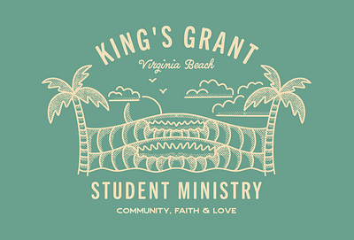 Surf-Inspired Student Ministry Merch beach church coastal illustration merchandise ministry palm tree procreate student surf t shirt t shirt design waves