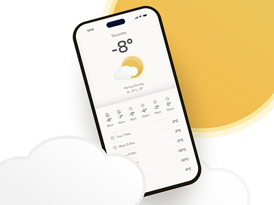 Simple Weather Interface sun sunny weather weather app weather interface weatherapp