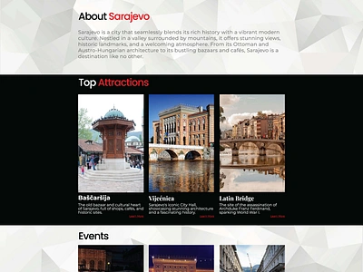 Sarajevo Tourist Website design graphic design ui ux