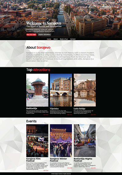 Sarajevo Tourist Website design graphic design ui ux