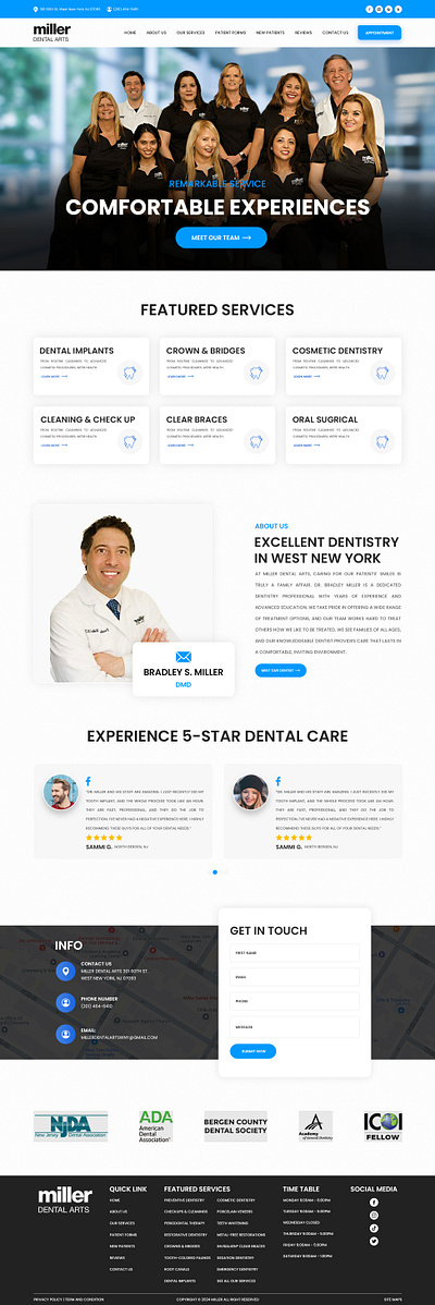 Miller Dental Website Design branding css design figma graphic design html illustration javascript landing page logo ui ui design uiux ux design viral web web design website website design wordpress