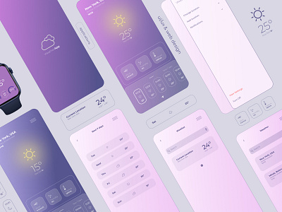 Mobile design for WeatherApp application design graphic design mobile mobiledesign ui ux