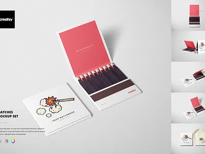 Matches Mockup Set creator creatsy custom customizable design designed generator matches mockup set mock up mock ups mockup mockups pattern patterns personalized printed smart object surface template templates