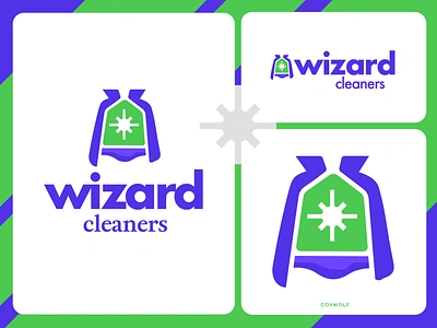 Visual Identity - Wizard Cleaners branding brandmark cape clean cleaning graphic design home house identity identity system illustration logo logo design logos magic real estate sanitation shiny star wizard