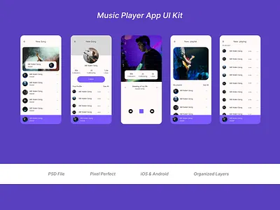 Music App Player Kit app design figma product design ui uiux user interface