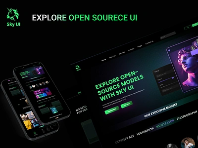 EXPLORE OPEN SOURECE UI WEBSITE RE-DESIGN graphic design landing page marketing agency ui uiux user experience user interface design web design website design